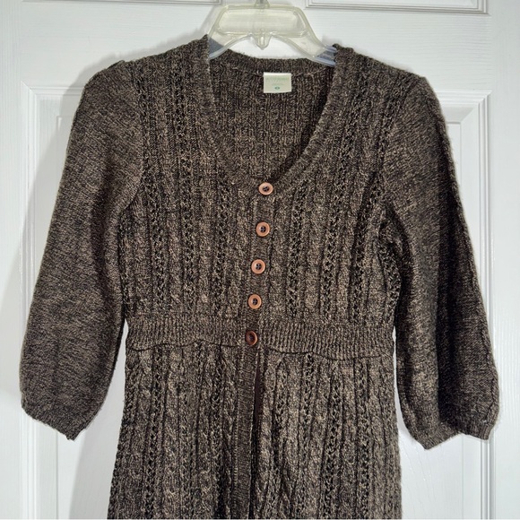 Motherhood Maternity Brown Knit Cardigan Sweater with 3/4 length sleeves - Picture 3 of 7
